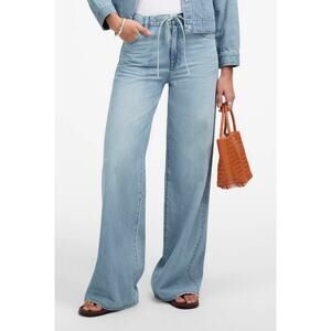 NWT Madewell Superwide-Leg Jeans: Airy Denim Edition Sz 27 Waist Tie Flattering